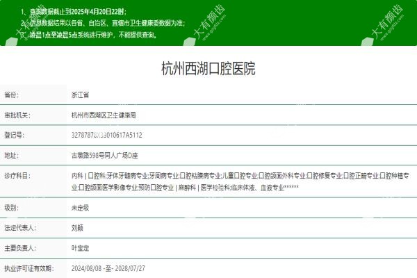 杭州西湖囗腔医院正规吗