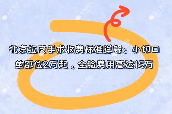 北京拉皮手术收费标准