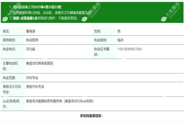 秦皇岛纪辉美容医院訾海涛怎么样